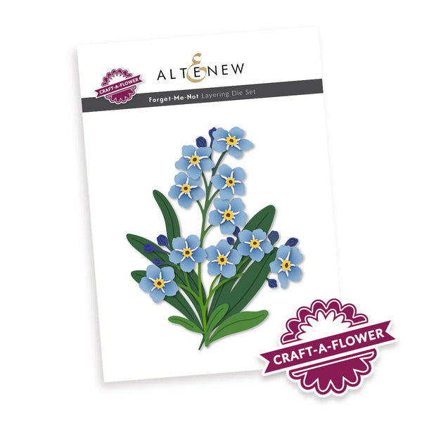 Altenew Craft-A-Flower Forget-Me-Not die set packaging on a white background