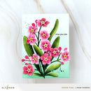 Card with pink flowers and 'miss you lots' text on a white background