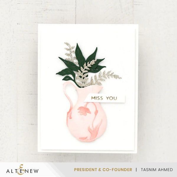 Card with floral design and 'Miss You' message on a white background
