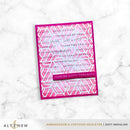 Pink and white patterned card with text on a marble surface, featuring the brand 'Altenew'.