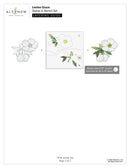 Altenew Lenten Grace stamp and stencil set layering guide on a white background