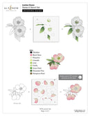 Lenten Grace Stamp & Stencil Set by Altenew with layering guide and color swatches.