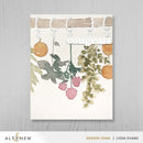 Card with floral design and 'Congrats' text on a gray background