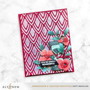 Card with floral design and text on a white marble background, featuring the brand 'Altenew'.