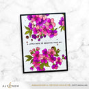 Card with floral design and text on a white marble background, featuring the brand 'Altenew'.