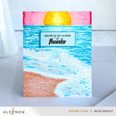 Card with ocean design and 'sending an ocean of thanks' text, featuring Altenew branding.