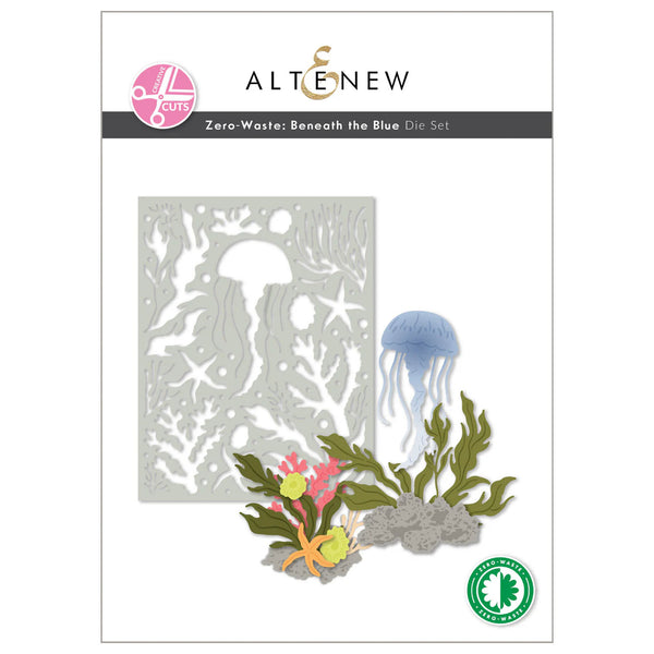 Altenew die set packaging with jellyfish and coral design on a white background