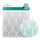 Altenew Flourishing Coral background stencil with packaging on a white background