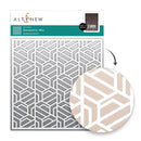 Altenew geometric pattern stencil with a close-up of the pattern on a white background