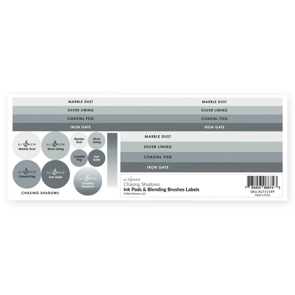 Altenew Ink Pads & Blending Brushes Label Set - Chasing Shadows