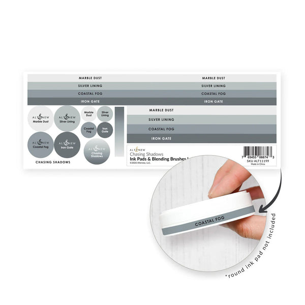 Altenew Ink Pads & Blending Brushes Label Set - Chasing Shadows