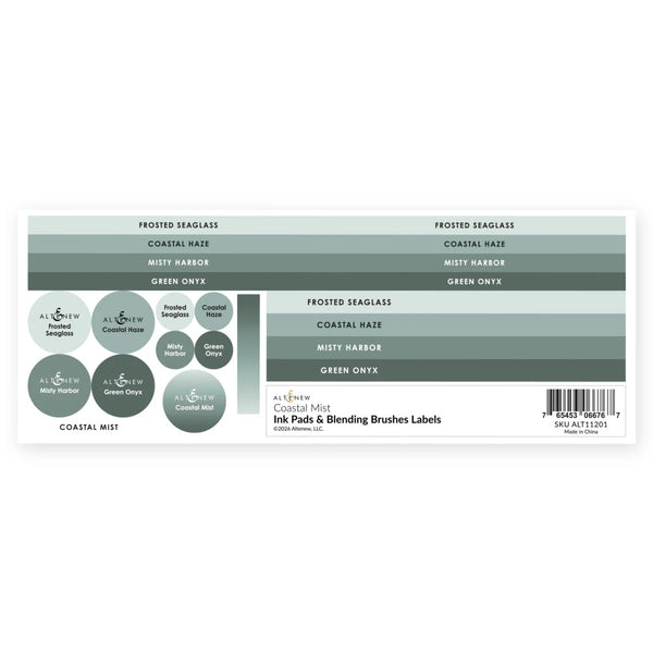 Altenew Ink Pads & Blending Brushes Label Set - Coastal Mist