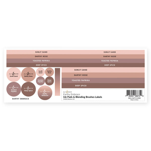 Altenew Ink Pads & Blending Brushes Label Set - Earthy Embrace