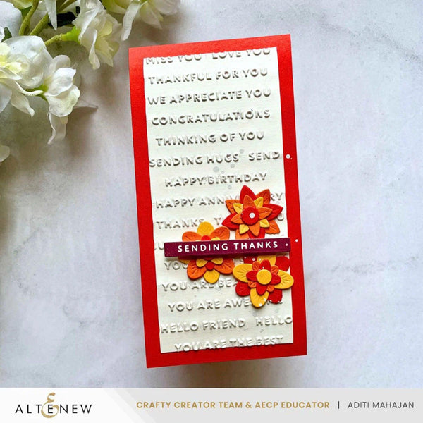 Altenew Mini Sentiments One-of-a-Kind 3D Embossing folder^