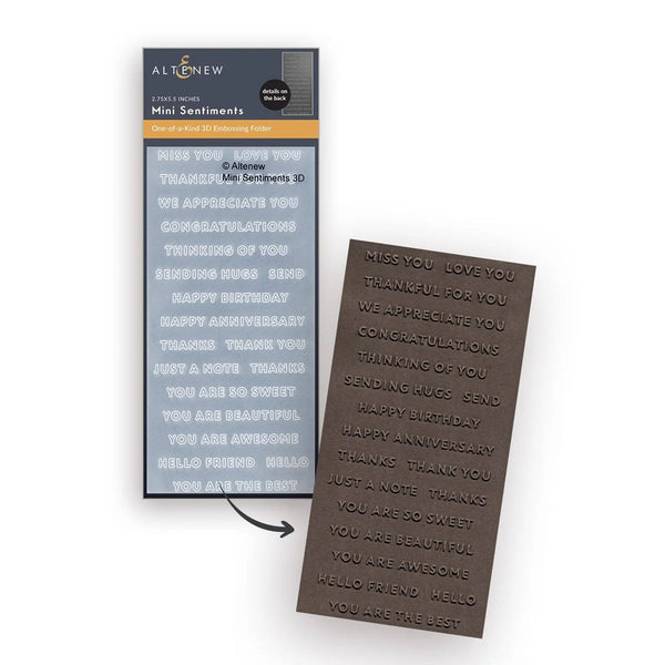 Altenew Mini Sentiments One-of-a-Kind 3D Embossing folder^