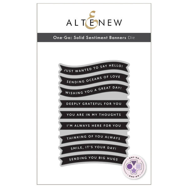 Altenew sentiment banner die set on a white background