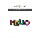 Colorful 'HELLO' die set packaging by Altenew on a white background