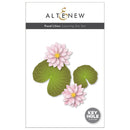 Altenew Pond Lilies Layering Die Set packaging with pink flowers and green leaves on a white background.