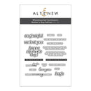 Sheet of die-cut phrases with Altenew branding on a white background