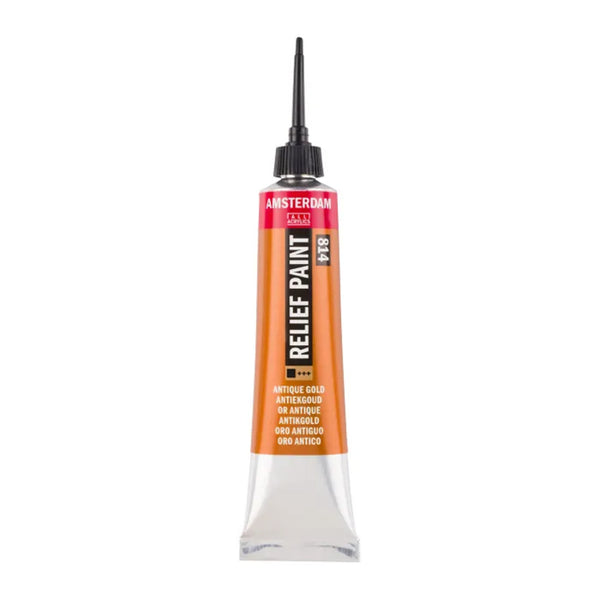 Amsterdam Relief Paint 20ml - Antique Gold 814