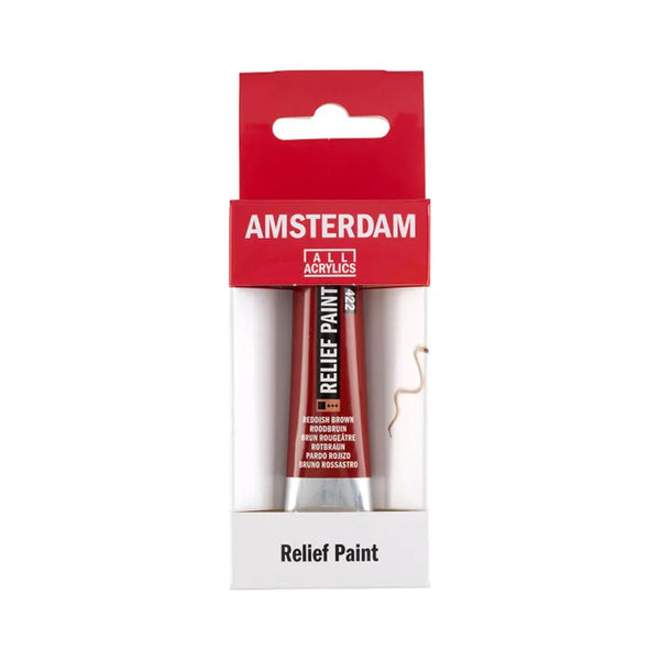 Amsterdam Relief Paint tube packaging on a white background