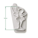 Fairy silicone mold with dimensions on a white background