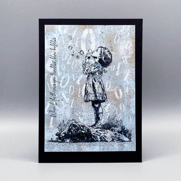 Andy Skinner Pre-Cut Rubber Stamp Set - Blowing Bubbles