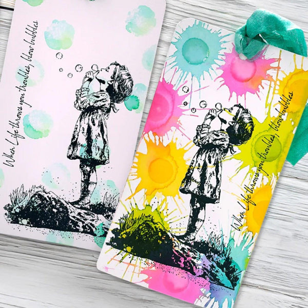 Andy Skinner Pre-Cut Rubber Stamp Set - Blowing Bubbles