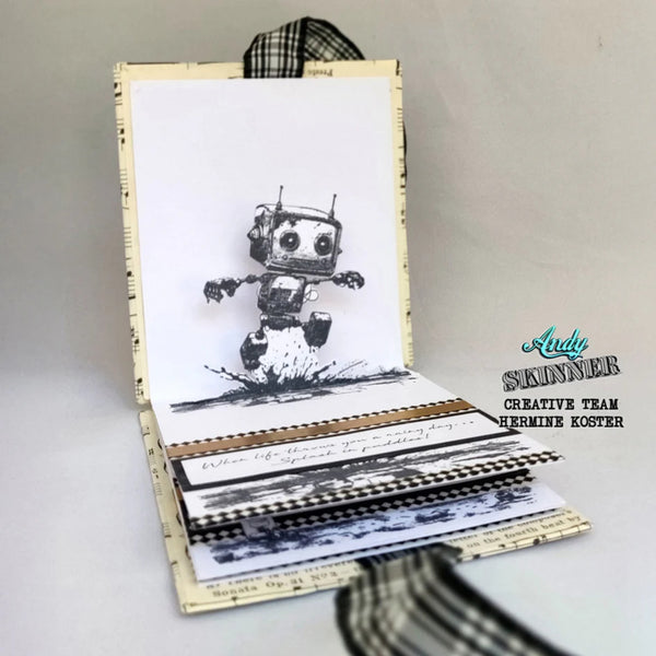 Andy Skinner Pre-Cut Rubber Stamp Set - Bot-ology Rainy Day