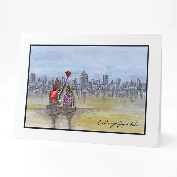 Andy Skinner Pre-Cut Rubber Stamp Set - Let's Go Fly A Kite