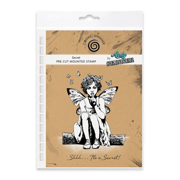 Package of a fairy stamp with 'Cosmic Shimmer' branding on a white background