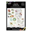 Rub-on transfer set packaging with Christmas-themed designs on a white background