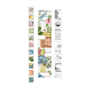 Decorative stamps with floral and nature-themed designs on a white background