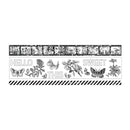 Decorative border with floral and butterfly designs on a white background