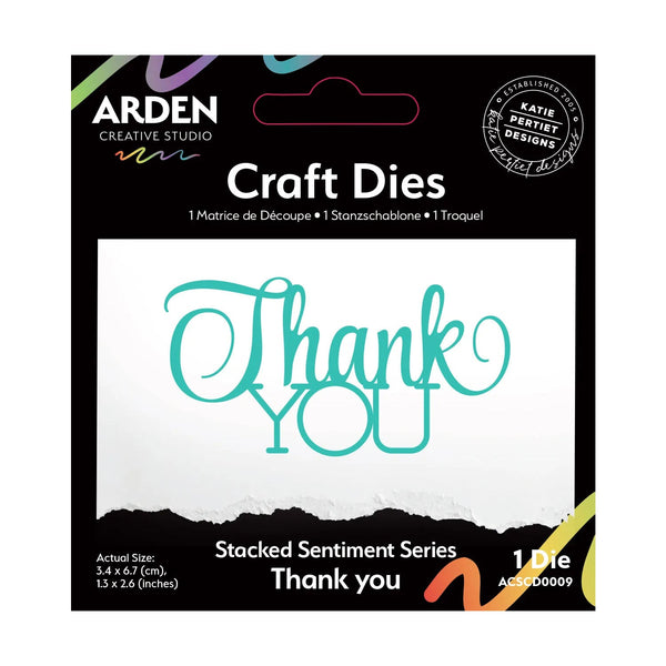 Arden Creative Studio Sentiment Series - Stacked Thank You Craft Die