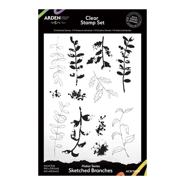 Arden Creative Studio Maker Series - Sketched Branches Clear Stamp Set