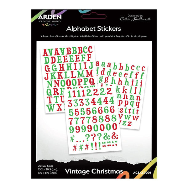 Arden Creative Studio Vintage Christmas Alphabet Stickers