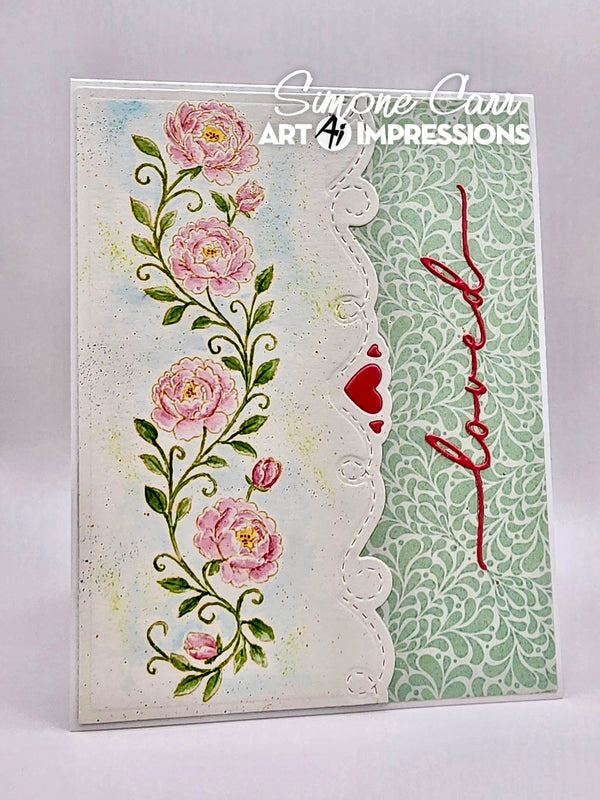 Art Impressions Clear Stamps Set - Peony Margin