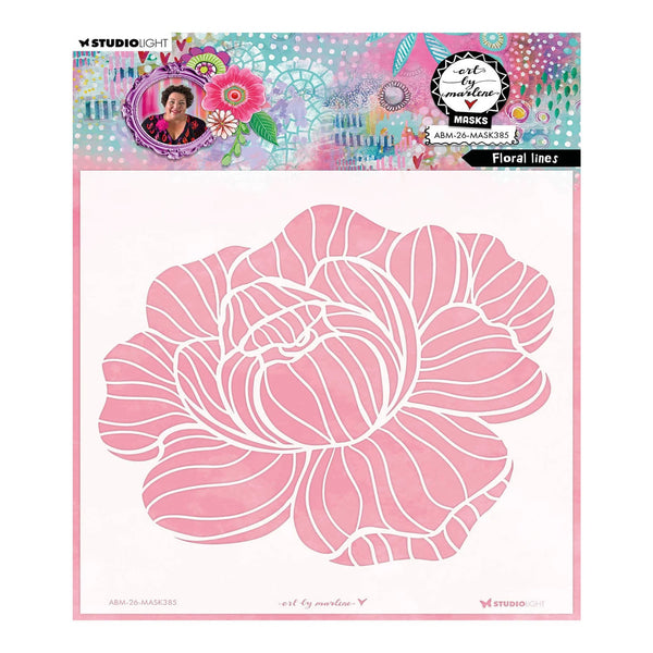 Floral design stencil with colorful packaging featuring Studio Light branding.