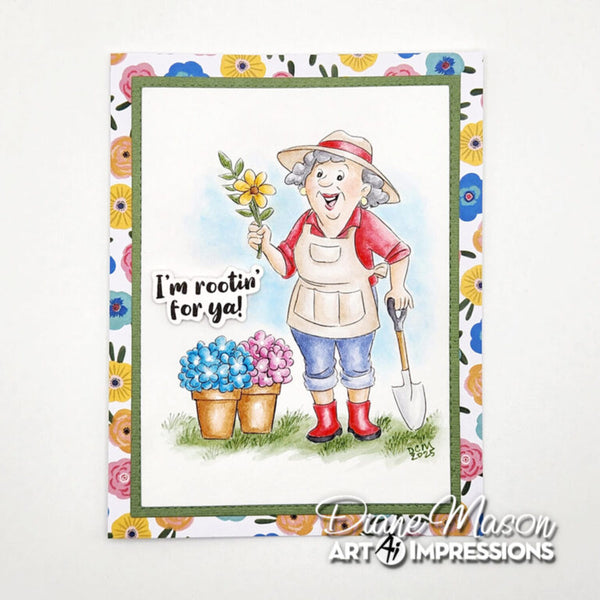 Art Impressions Clear Stamps & Dies Set - Gardener Gail