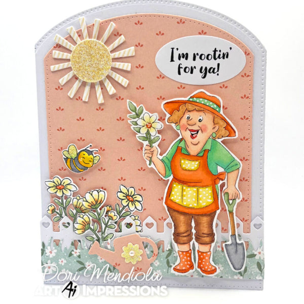 Art Impressions Clear Stamps & Dies Set - Gardener Gail
