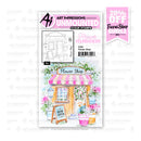 Art Impressions clear stamps packaging with a flower shop design on a white background