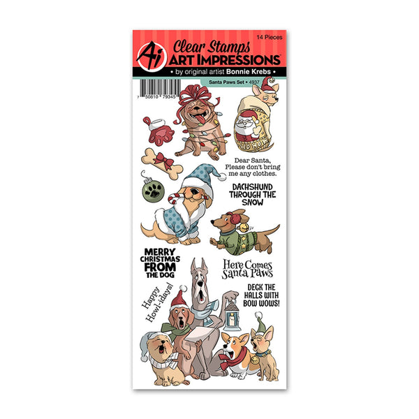 Art Impressions Clear Stamps Set - Santa Paws