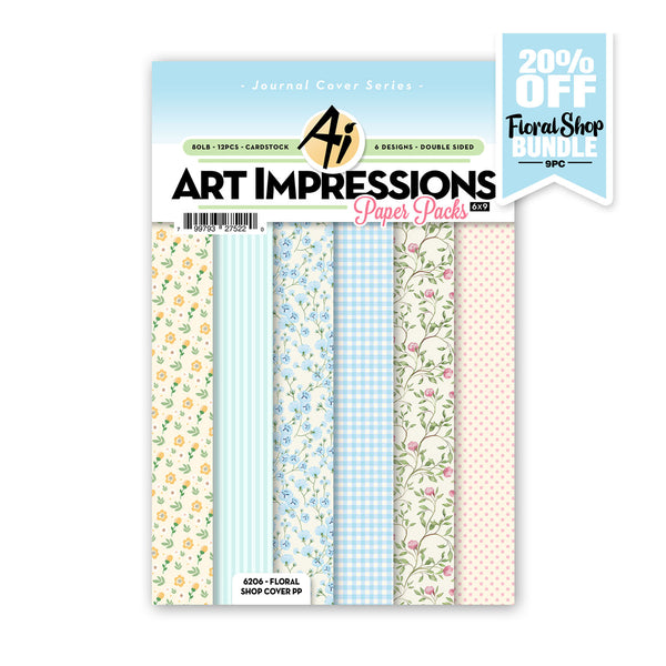 Art Impressions paper pack with floral designs on a white background