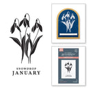 Spellbinders Press Plates From Florals Through The Year January Snowdrop