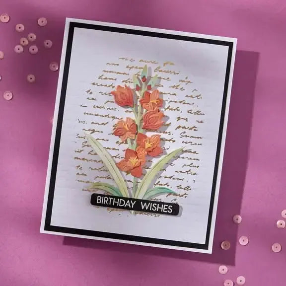 Spellbinders BetterPress Wildflowers Press Plate by Lisa Horton - Script Text