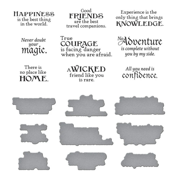 Spellbinders Wonder of Oz BetterPress Plate & Die Set by Graphic45 - Wonder of Oz Sentiments