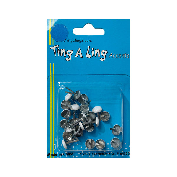 Carolee's Creations Ting a Ling Accents - Medium Brads - White 25pcs