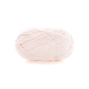 Ball of pink yarn on a white background