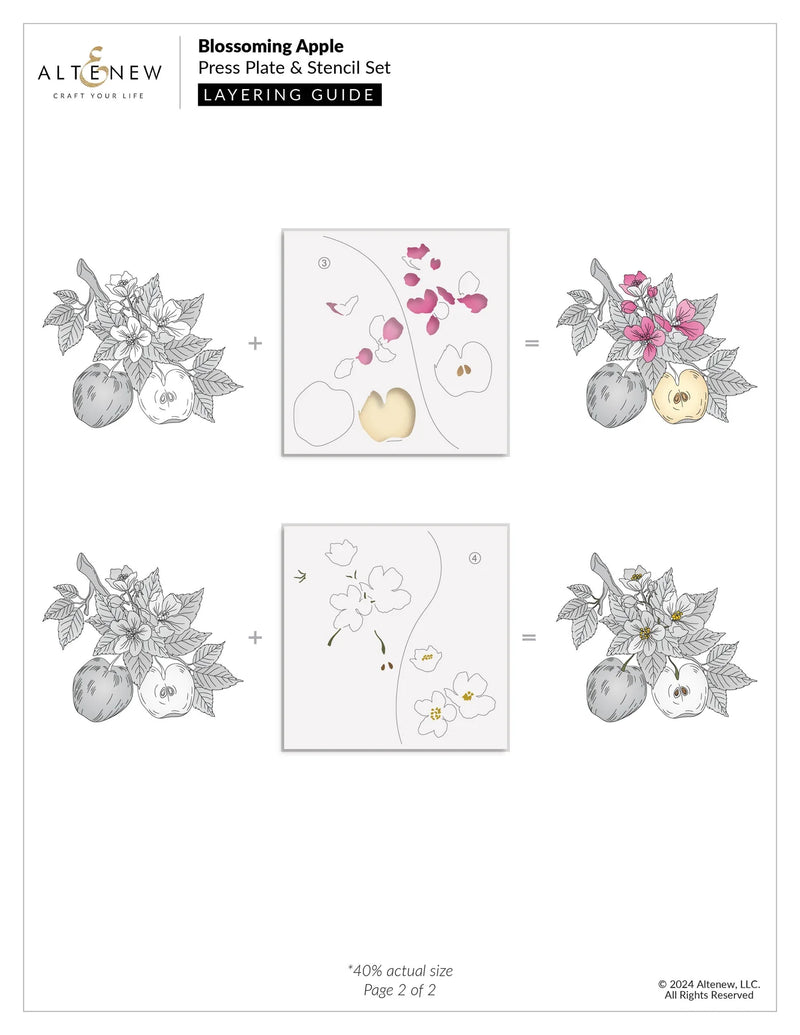 Altenew Blossoming Apple Simple Colouring Stencil Set